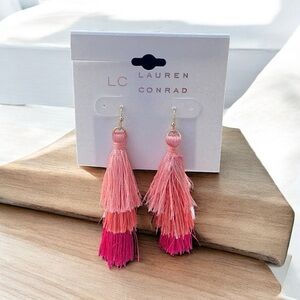 3/$25 LC Lauren Conrad Pink Gradient Tassel Dangle Earrings